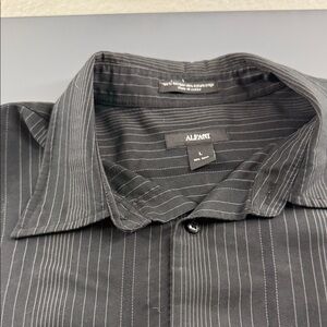 Alfani Men's Black Pinstripe Casual Shirt